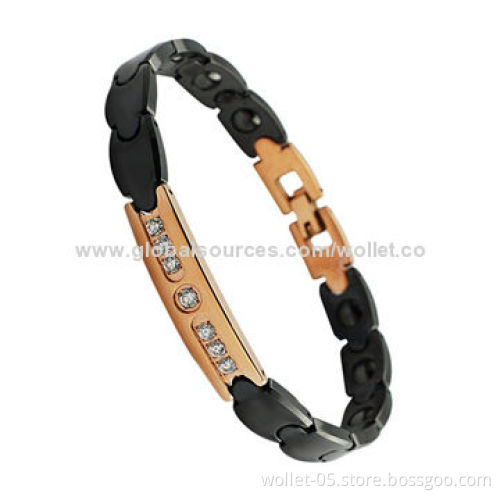 Fashionable Magnetic Therapy Bracelet, Made of Stainless Steel and Ceramic, with Strong Magnet